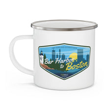 Load image into Gallery viewer, Bar Harbor to Boston - Enamel Campfire Mug