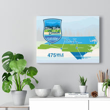 Load image into Gallery viewer, Blue Ridge to The Beach Map - Canvas Gallery Wrap