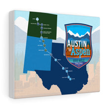 Load image into Gallery viewer, Austin to Aspen Map - Canvas Gallery Wrap
