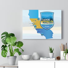 Load image into Gallery viewer, Tahoe to Malibu Map - Canvas Gallery Wrap
