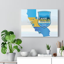 Load image into Gallery viewer, Tahoe to Malibu Map - Canvas Gallery Wrap