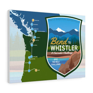 Bend to Whistler Map - Canvas Gallery Wrap