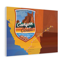 Load image into Gallery viewer, Canyon to The Coast Map - Canvas Gallery Wrap