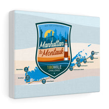 Load image into Gallery viewer, Manhattan to Montauk Map - Canvas Gallery Wrap
