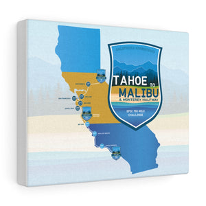 Tahoe to Malibu Map - Canvas Gallery Wrap