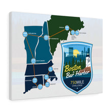 Load image into Gallery viewer, Boston to Bar Harbor Map - Canvas Gallery Wrap