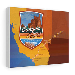 Canyon to The Coast Map - Canvas Gallery Wrap
