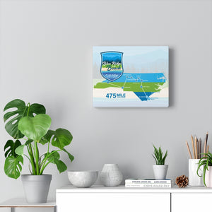 Blue Ridge to The Beach Map - Canvas Gallery Wrap