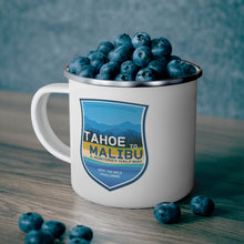 Load image into Gallery viewer, Tahoe to Malibu - Enamel Campfire Mug
