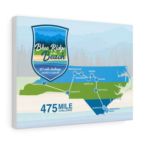 Blue Ridge to The Beach Map - Canvas Gallery Wrap