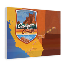 Load image into Gallery viewer, Canyon to The Coast Map - Canvas Gallery Wrap
