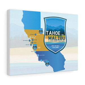 Tahoe to Malibu Map - Canvas Gallery Wrap