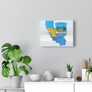 Tahoe to Malibu Map - Canvas Gallery Wrap