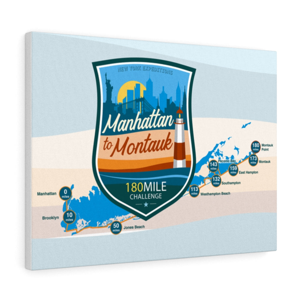 Manhattan to Montauk Map - Canvas Gallery Wrap