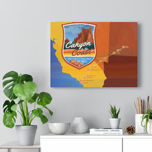 Load image into Gallery viewer, Canyon to The Coast Map - Canvas Gallery Wrap
